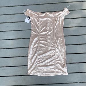 Pink velvet body con dress